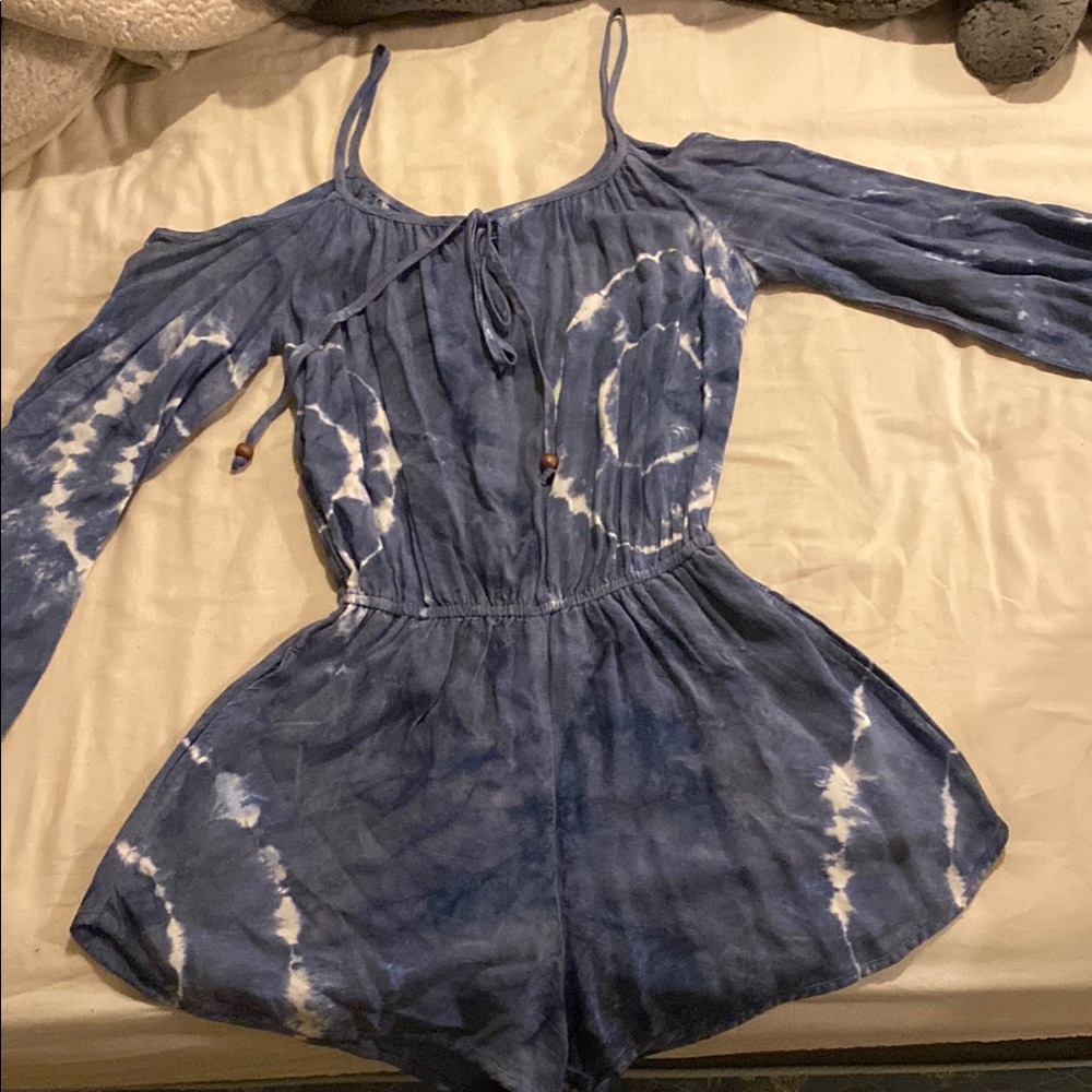 Blue and white Tie-Dye Romper